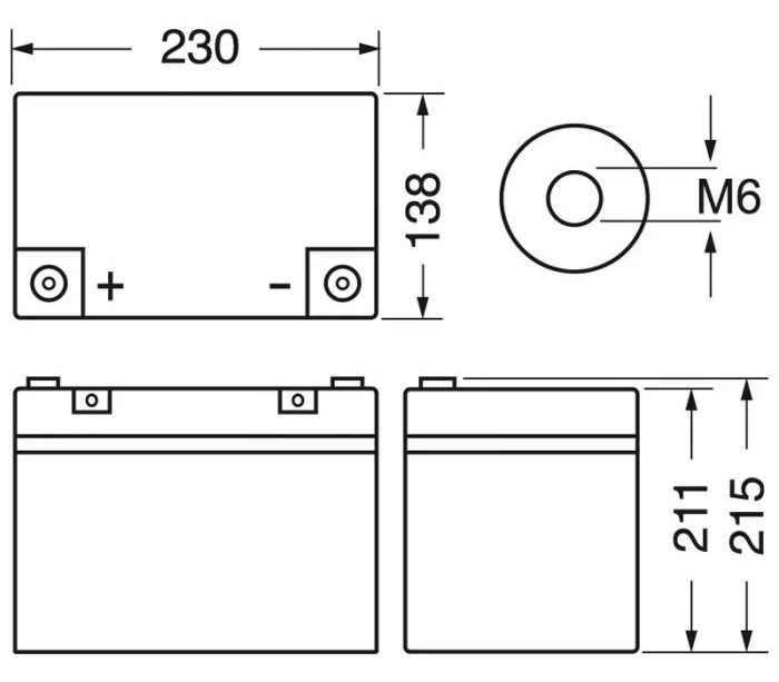 Batteria 12V 56AH Energy Safe Deep Cycle - Image 3